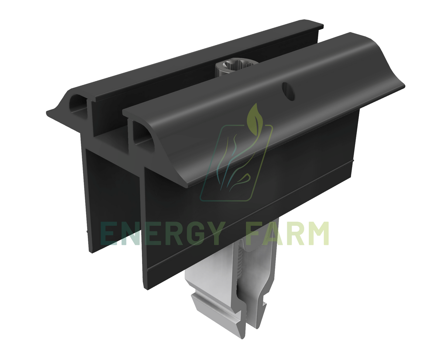 Mittelklemme Vario schwarz eloxiert m. Erdung - SL Rack